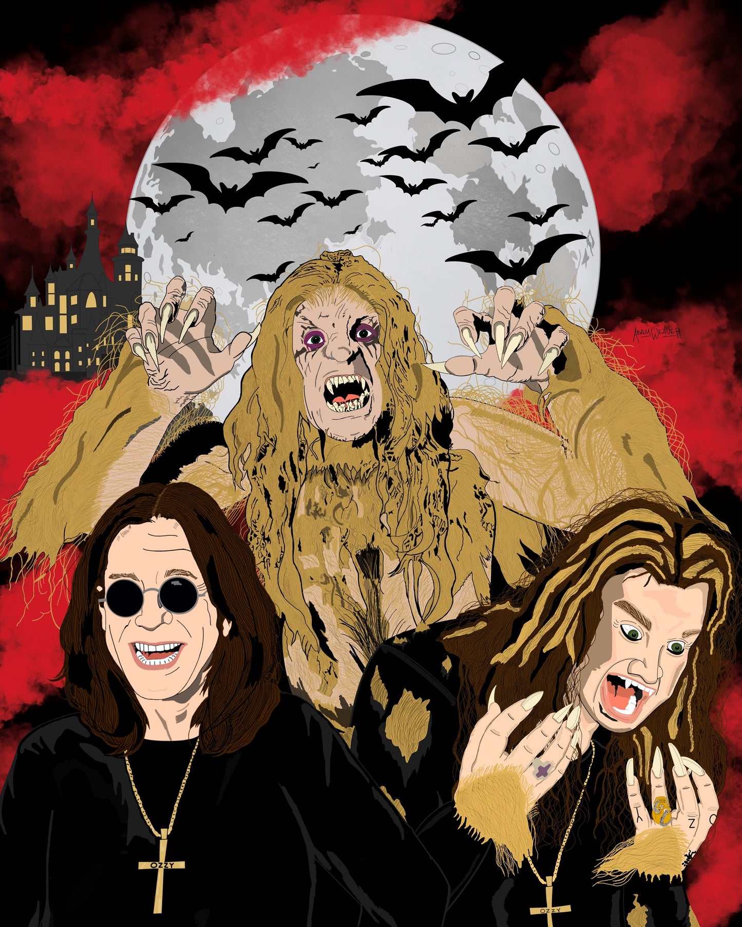 "Bark At the Moon - Tranformation" 8x10 Art Print