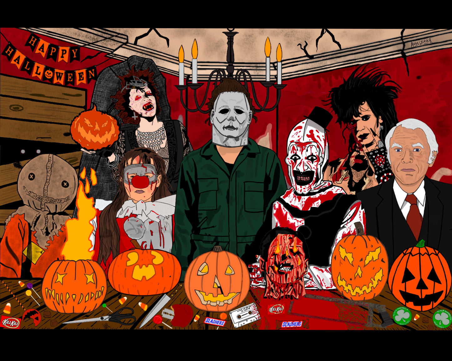 "Iconic Jack-O-Lanterns" 8x10 Art Print